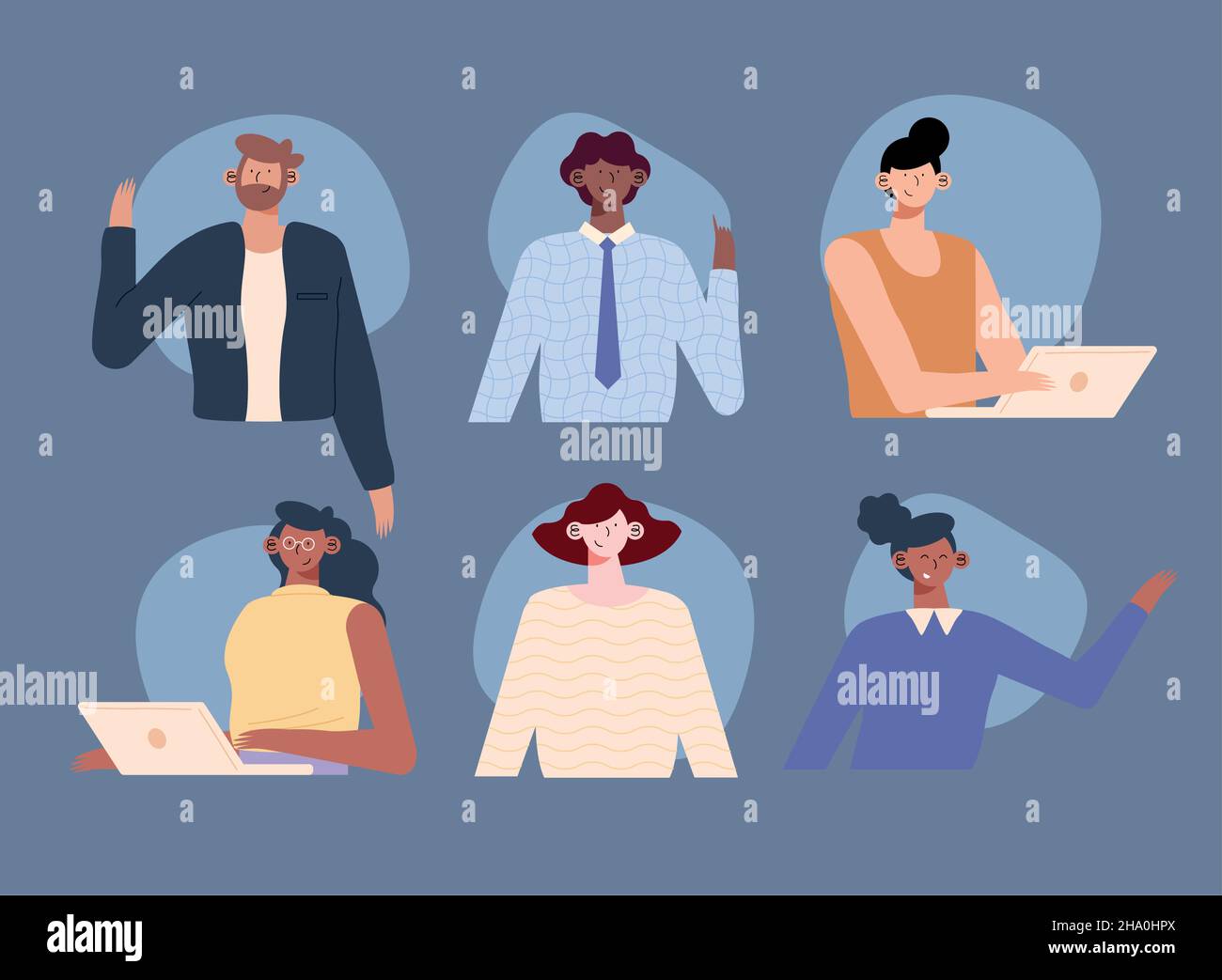 Group business people using gadgets Stock Vector Images - Alamy