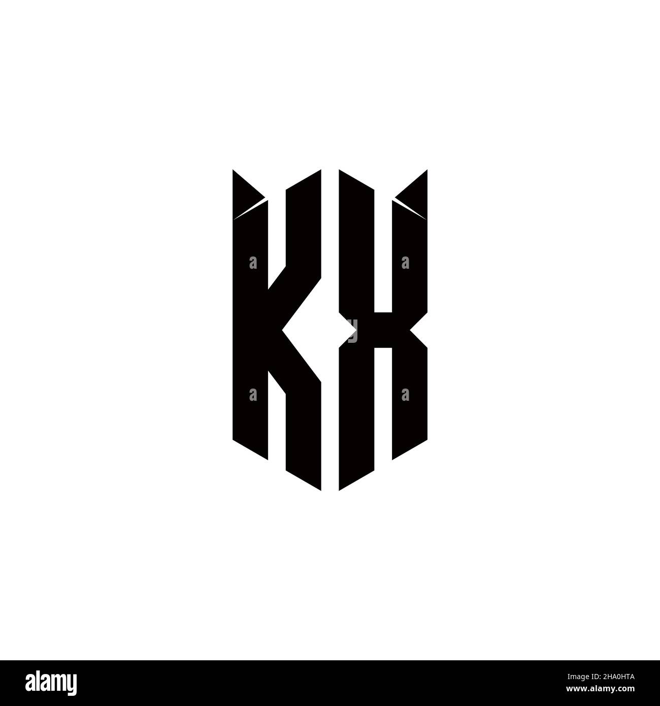 KX Logo monogram with shield shape designs template vector icon modern Stock Vector