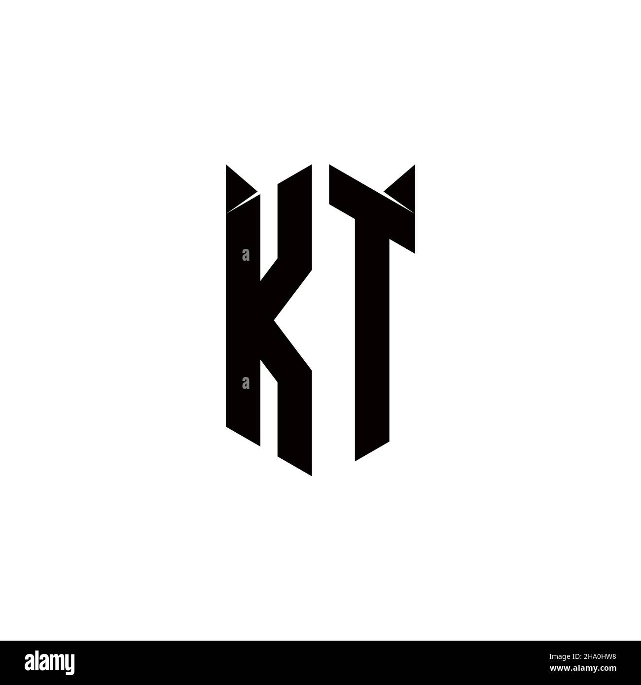 KT Monogram Shadow Shape Style Stock Vector - Illustration of element,  alphabet: 227769590