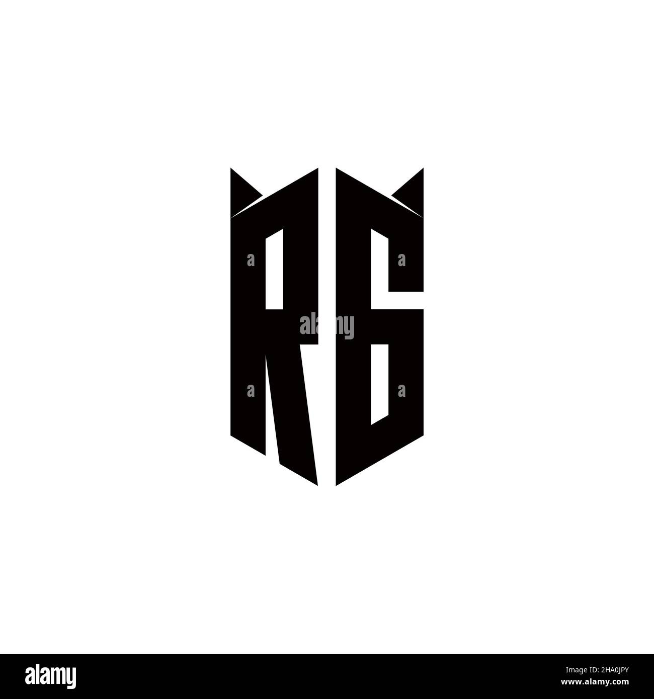 RG Logo monogram with shield shape designs template vector icon modern Stock Vector