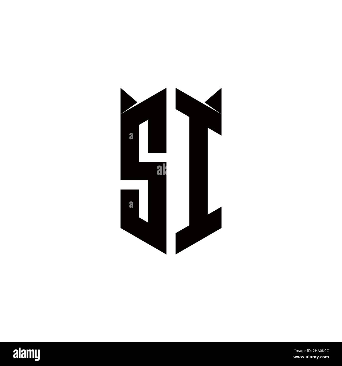 SI Logo monogram with shield shape designs template vector icon modern Stock Vector