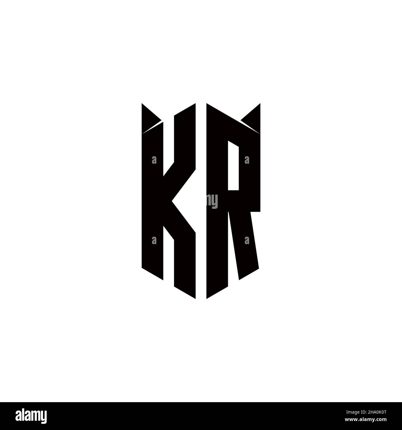 KR Logo monogram with shield shape designs template vector icon modern Stock Vector
