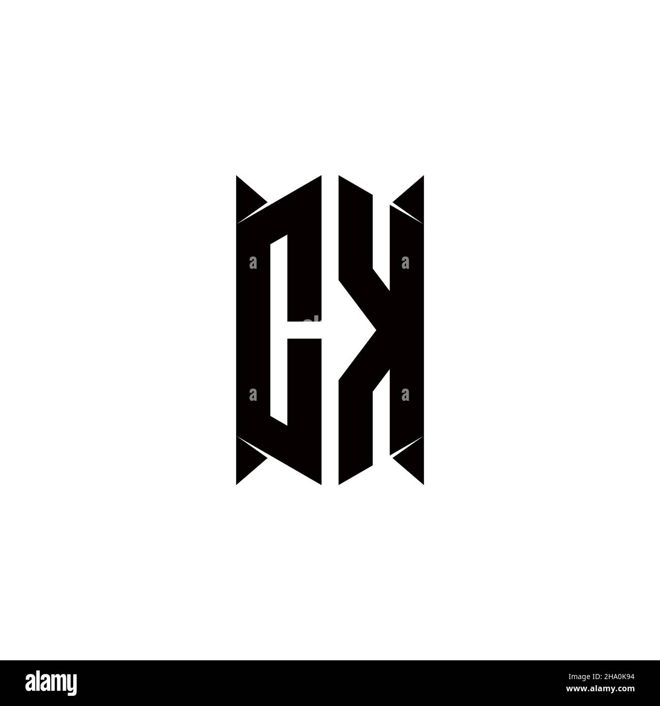 CK Logo monogram with shield shape designs template vector icon modern Stock Vector