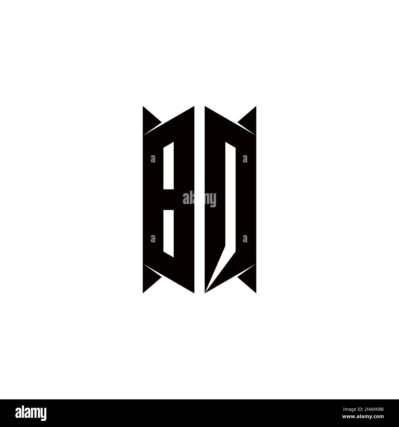 BQ Logo monogram with shield shape designs template vector icon modern Stock Vector