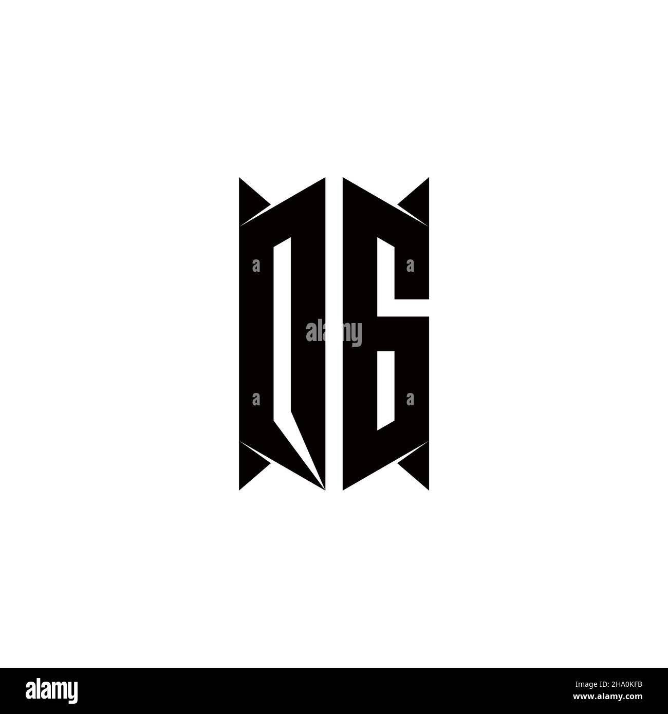 QG Logo monogram with shield shape designs template vector icon modern Stock Vector