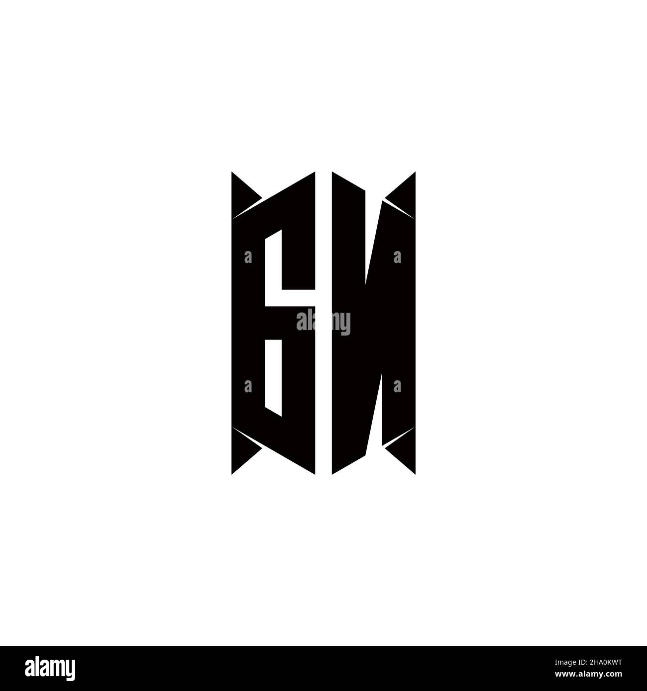 GN Logo monogram with shield shape designs template vector icon modern Stock Vector