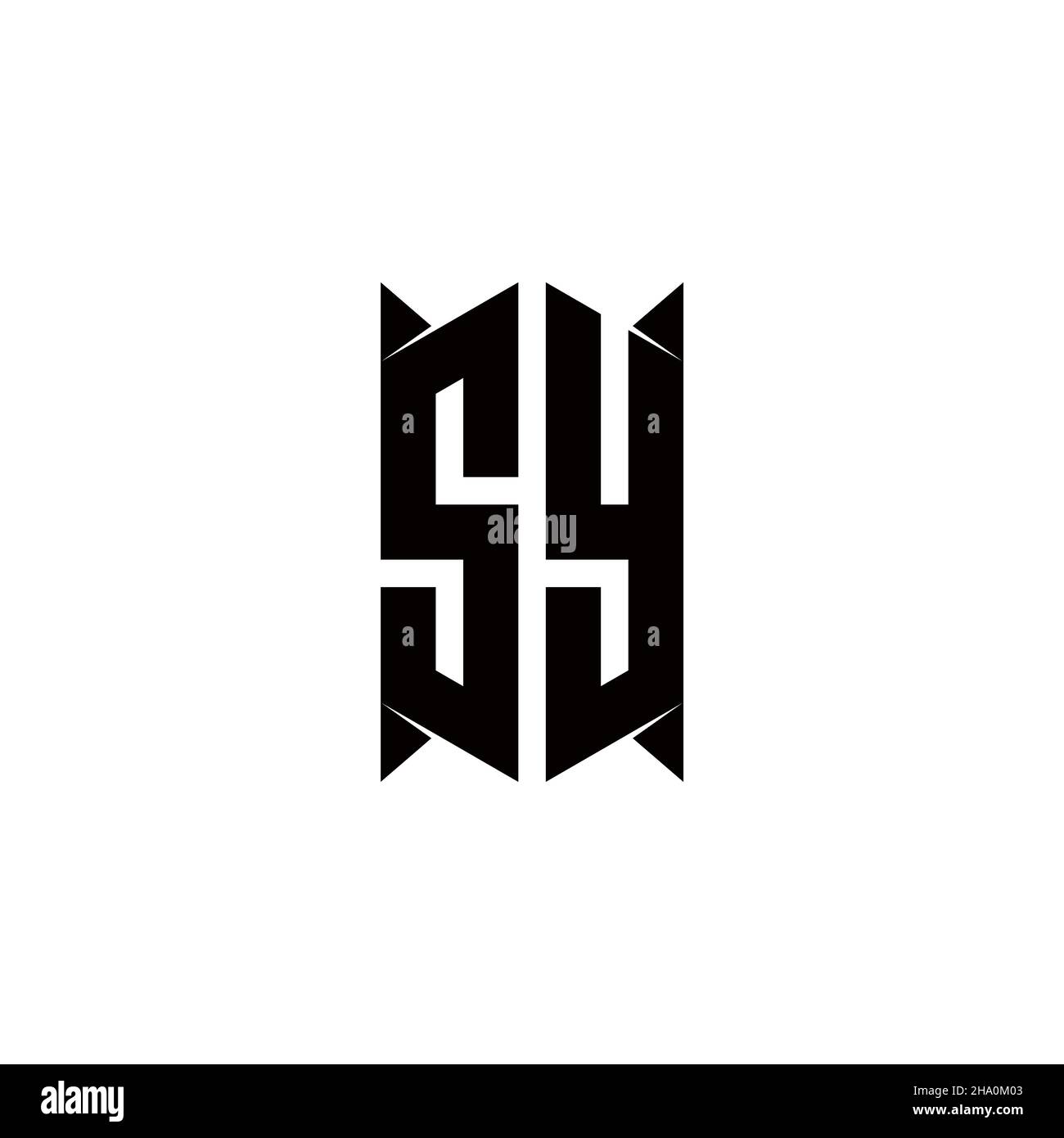 SY Logo monogram with shield shape designs template vector icon modern Stock Vector