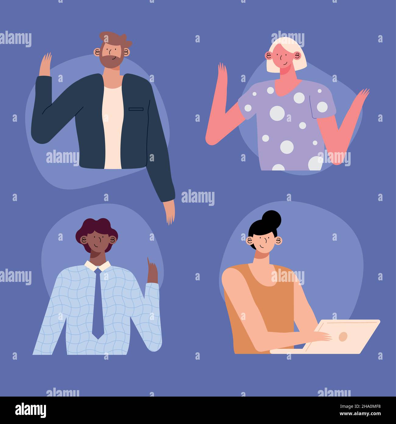 group of four characters icons Stock Vector Image & Art Alamy
