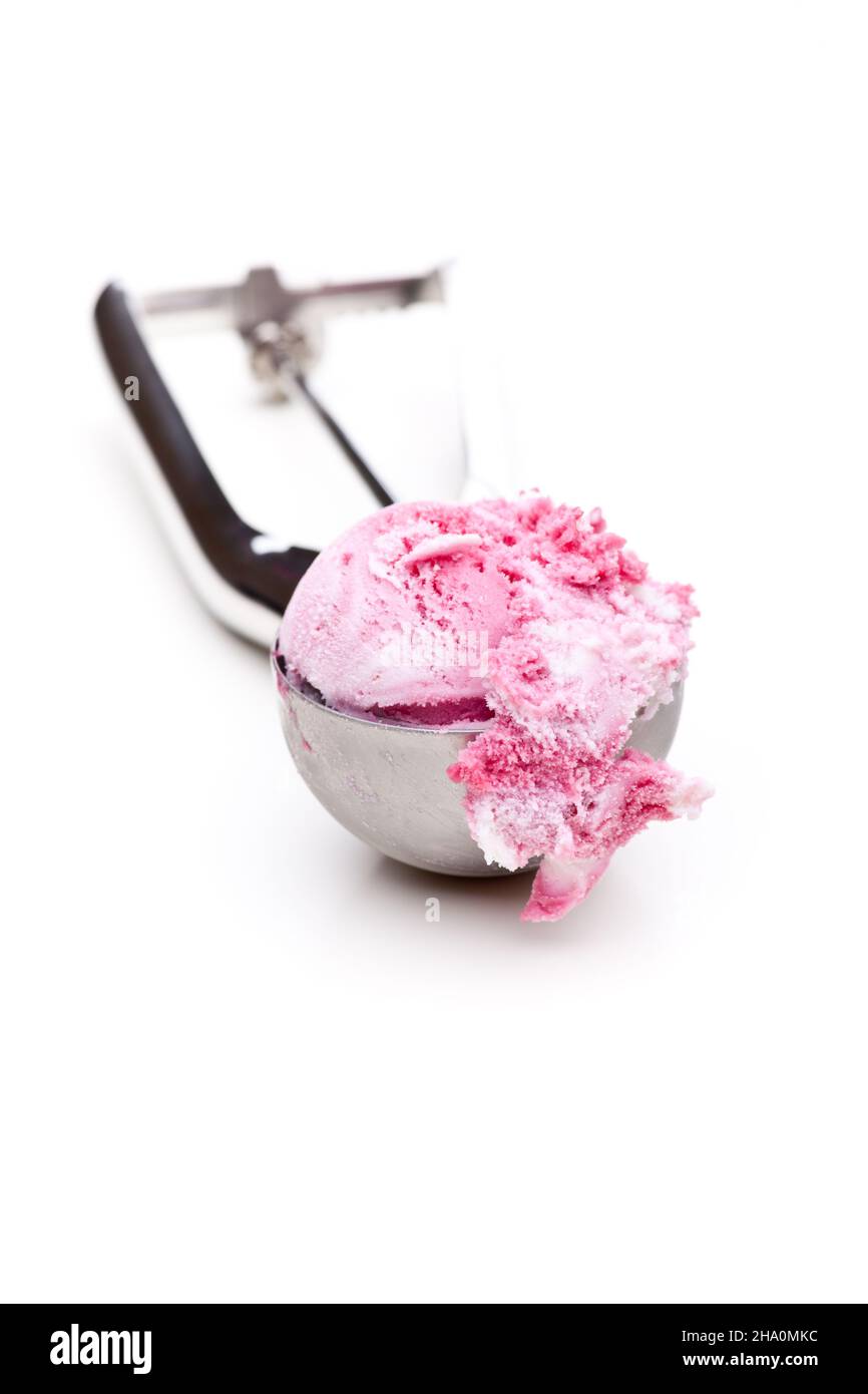 melt, frozen, scoop, spoon, ice, cold, preparation, red, kitchen