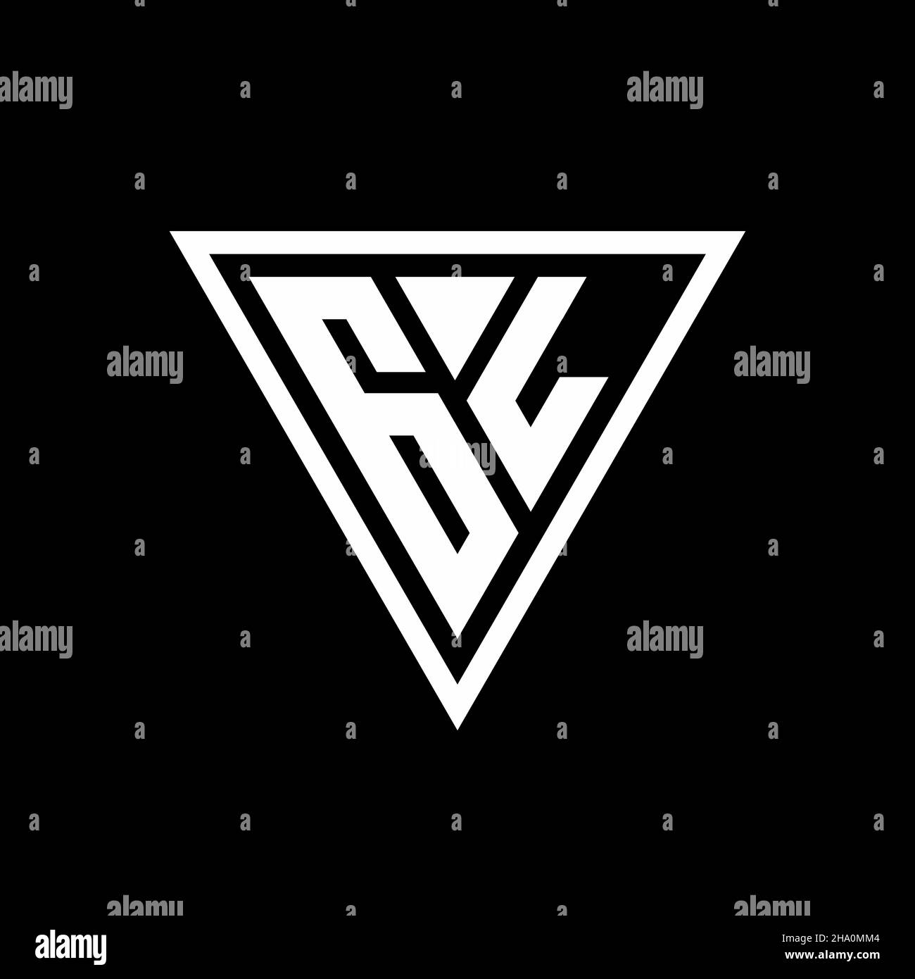GL Logo monogram with tirangle shape isolated on black background ...