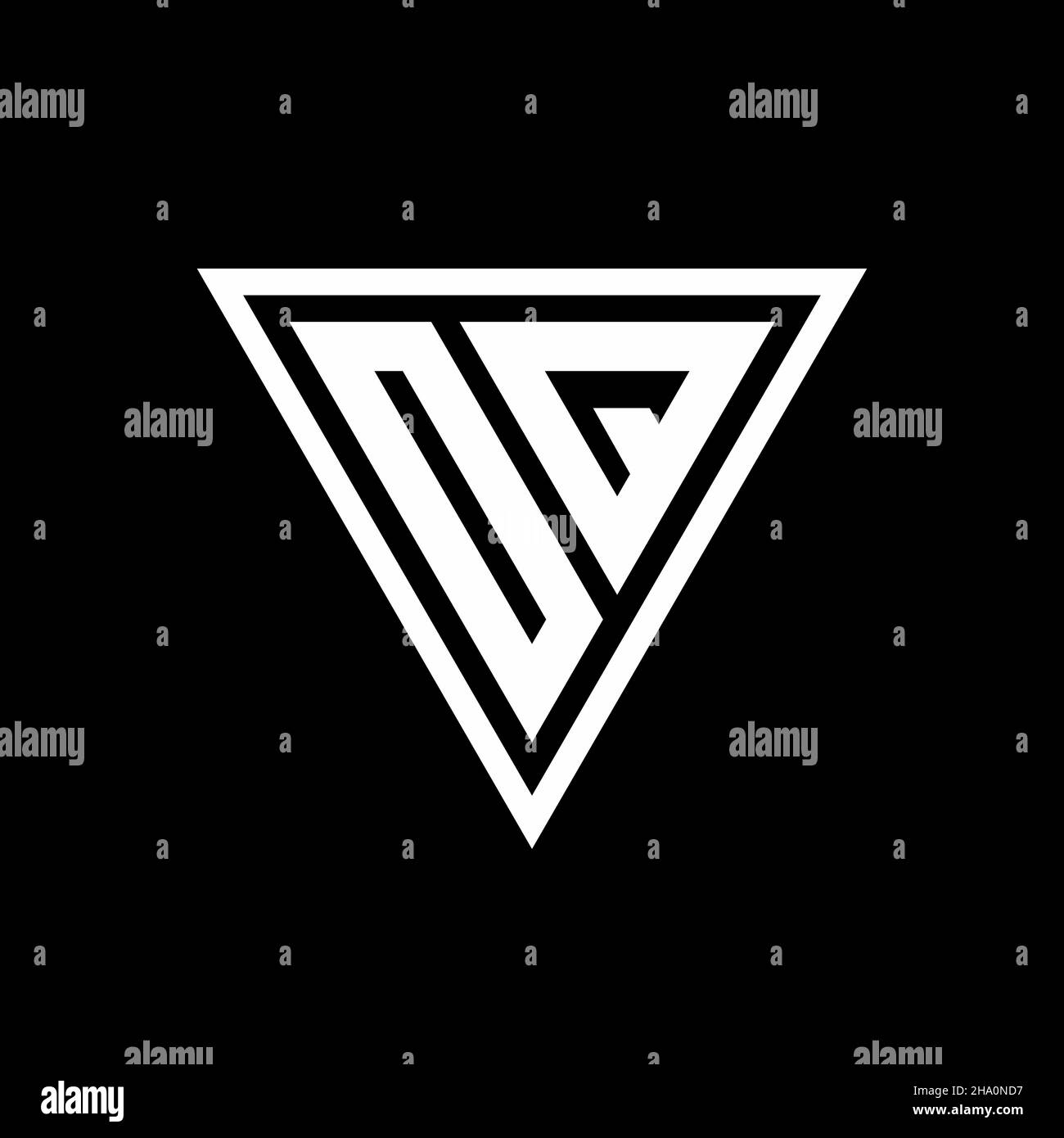 OQ Logo monogram with tirangle shape isolated on black background geometric vector icon Stock Vector