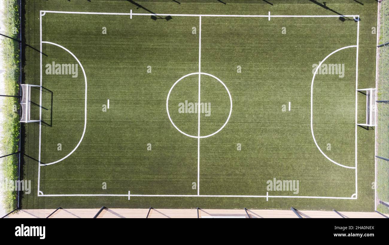 Aerial view of a football court Stock Photo Alamy
