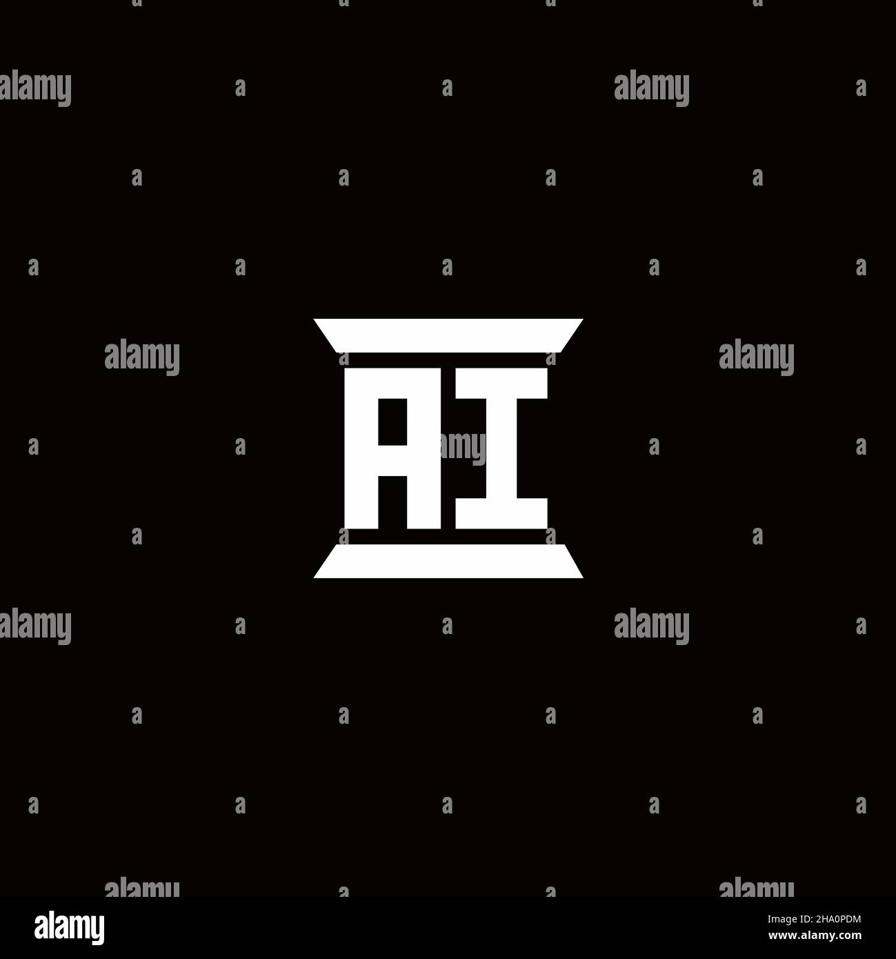 AI logo initial letter monogram with pillar shape design template ...