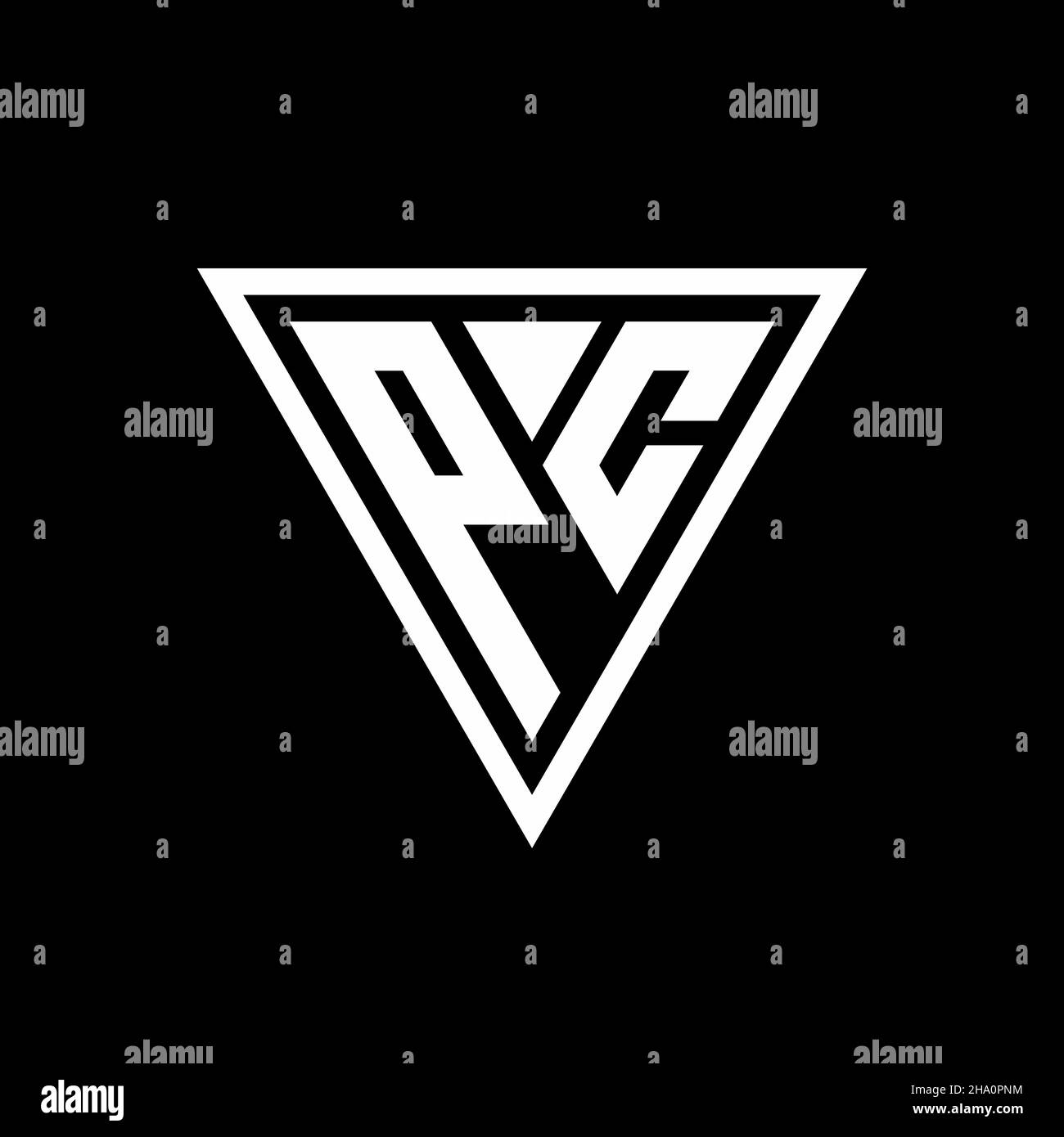 NO logo initial letter monogram with pillar shape design template isolated in black background Stock Vector