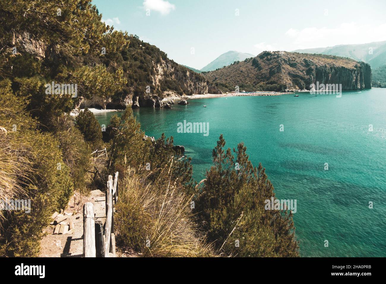 Breathtaking view of the sea and beach of Cilento in Italy Stock Photo ...