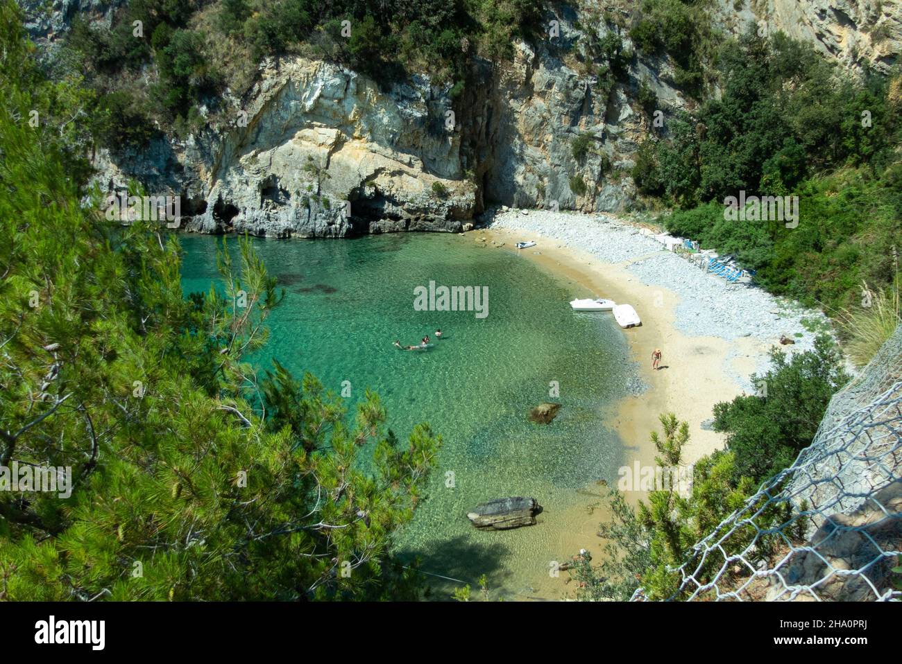 Breathtaking view of the sea and beach of Cilento in Italy Stock Photo ...