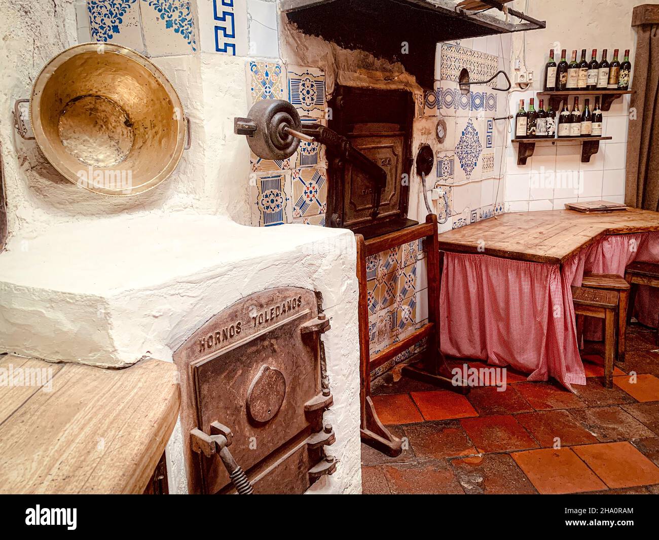 pantry in antique tiled kitchen with wood burning oven Stock Photo Alamy
