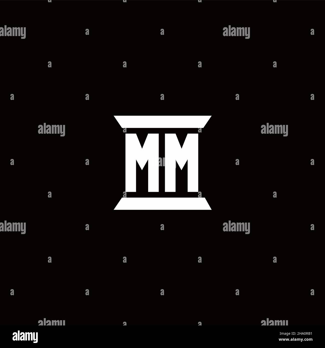 letter Mm logo monogram style with american shape vector image