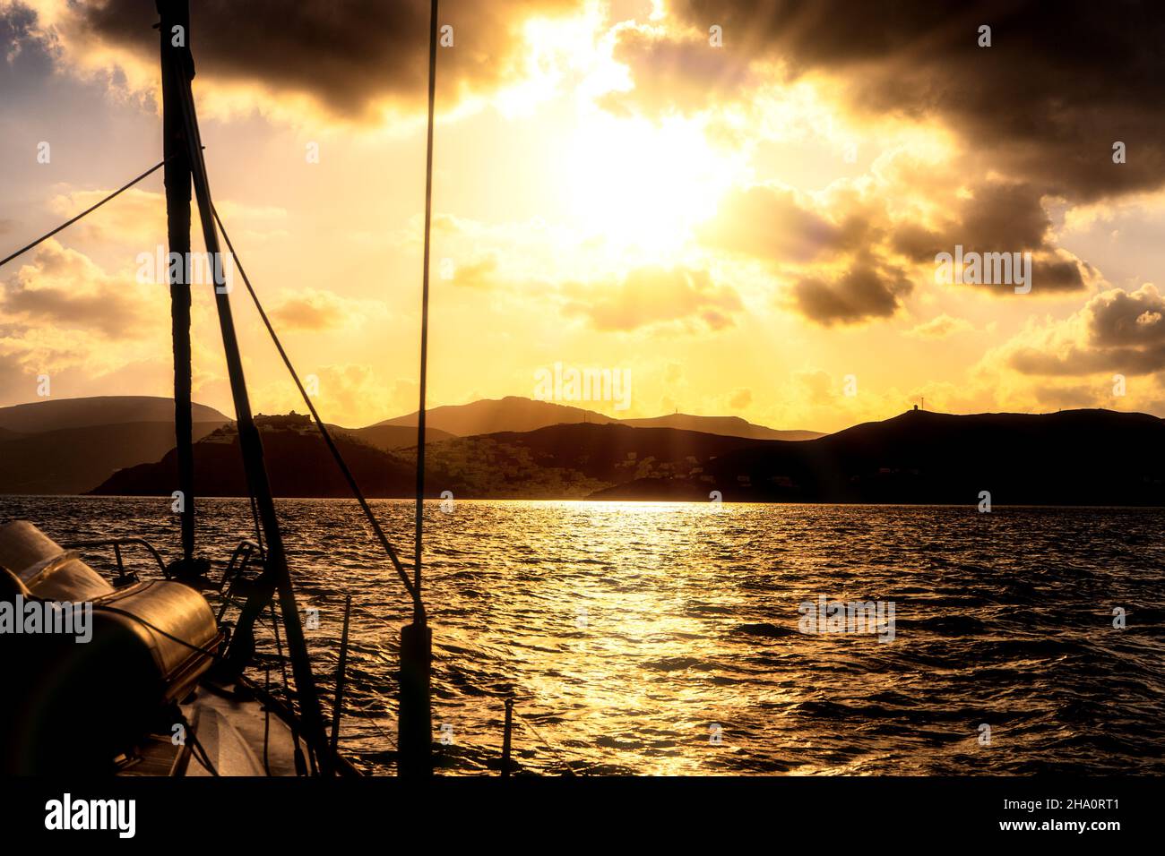 Sailing in the Greek islands Stock Photo Alamy