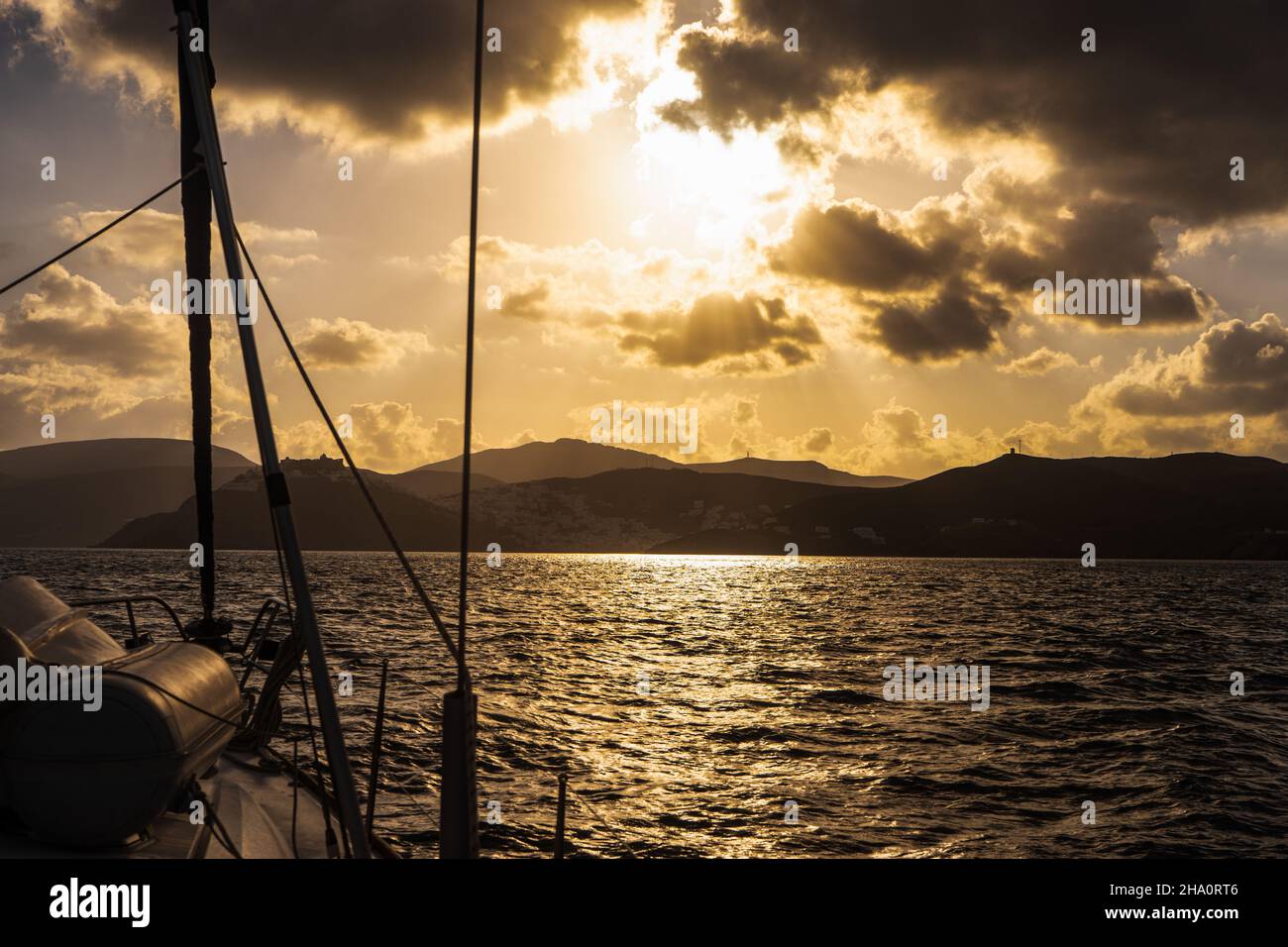 Sailing in the Greek islands Stock Photo Alamy