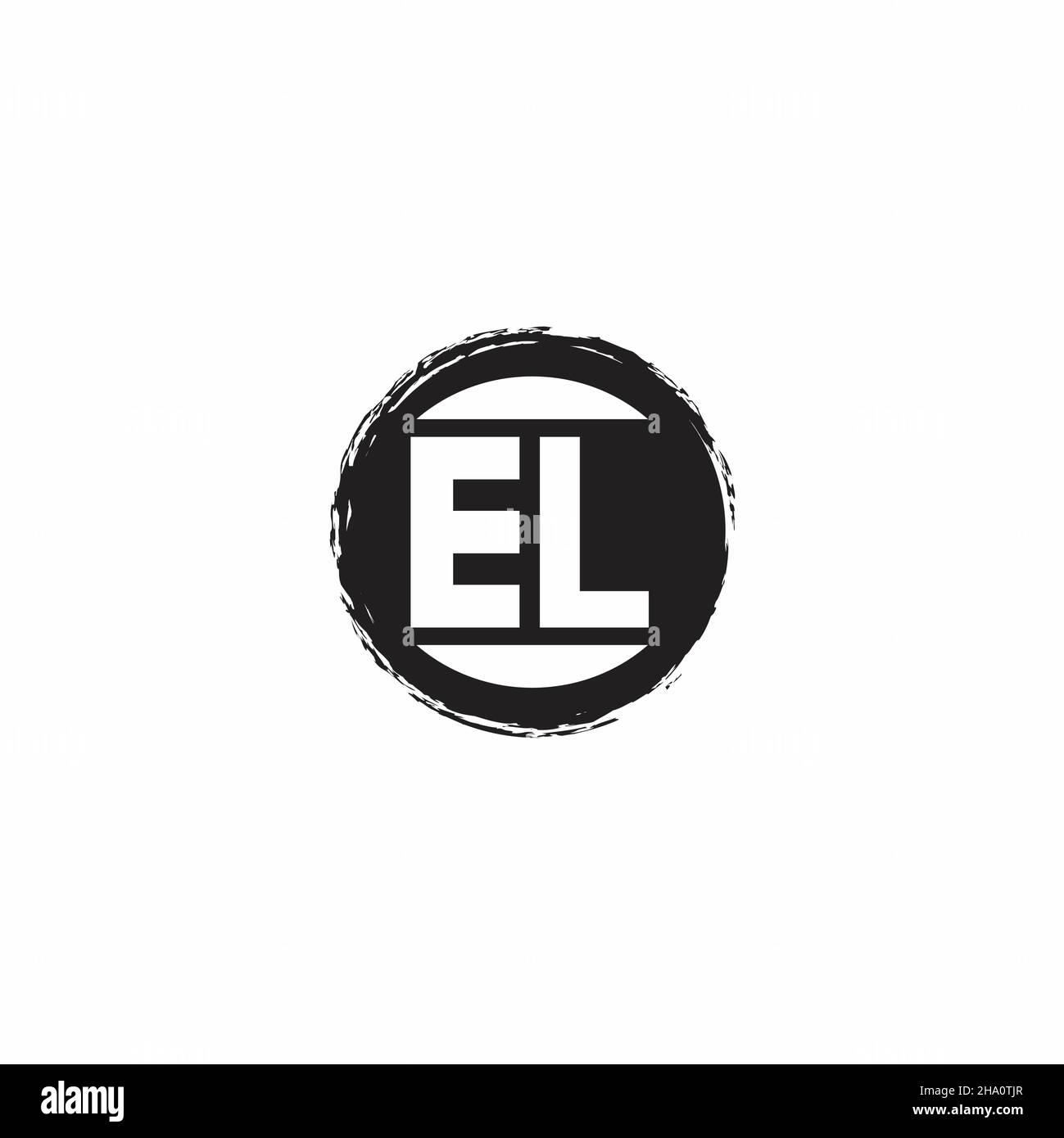 EL Logo Initial Letter Monogram with abstrac circle shape design template isolated in white background Stock Vector