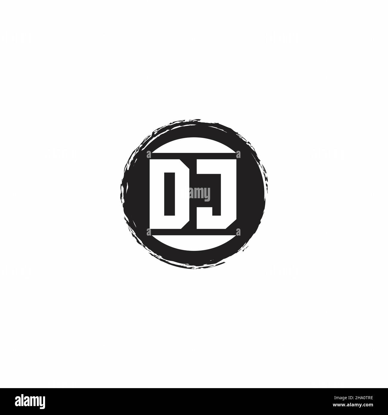 DJ Logo Initial Letter Monogram with abstrac circle shape design ...