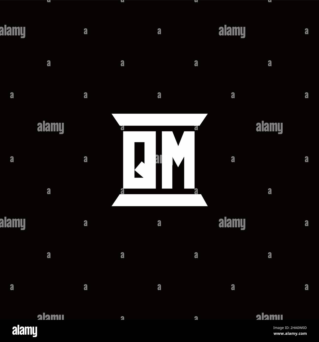 QM logo initial letter monogram with pillar shape design template ...