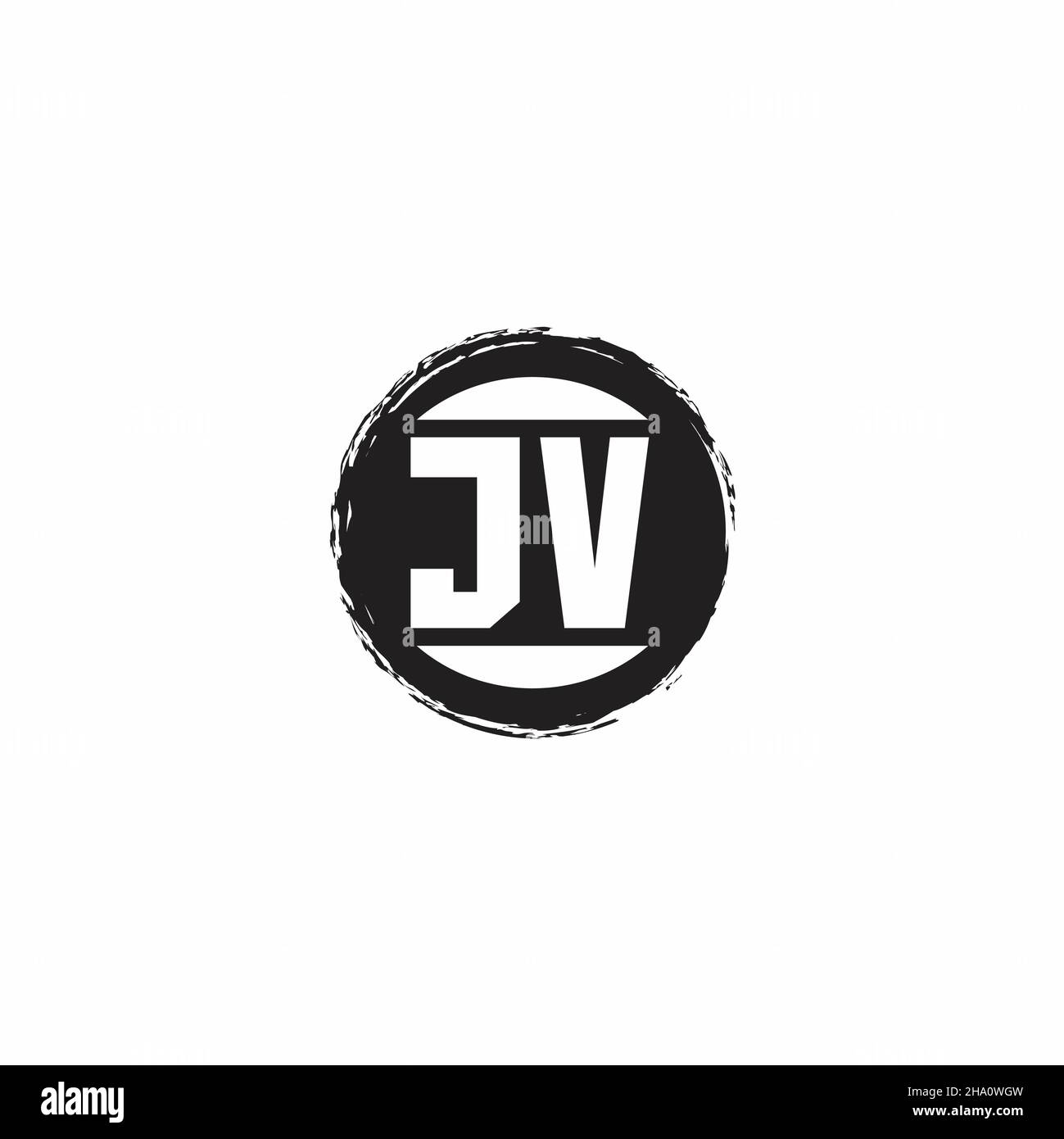 JV Logo Initial Letter Monogram with abstrac circle shape design template isolated in white background Stock Vector