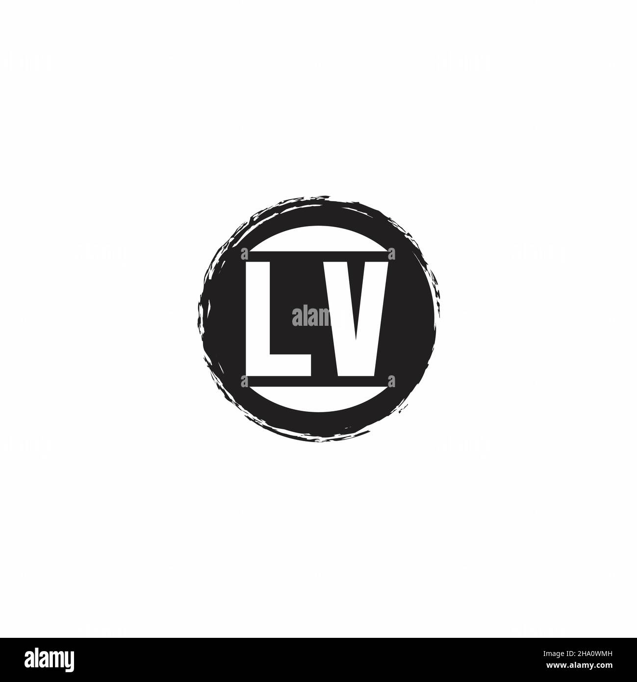 LV Logo Initial Letter Monogram with abstrac circle shape design template isolated in white background Stock Vector