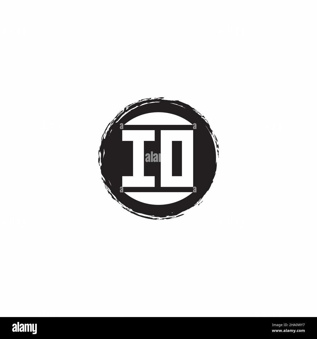 IO Logo Initial Letter Monogram with abstrac circle shape design