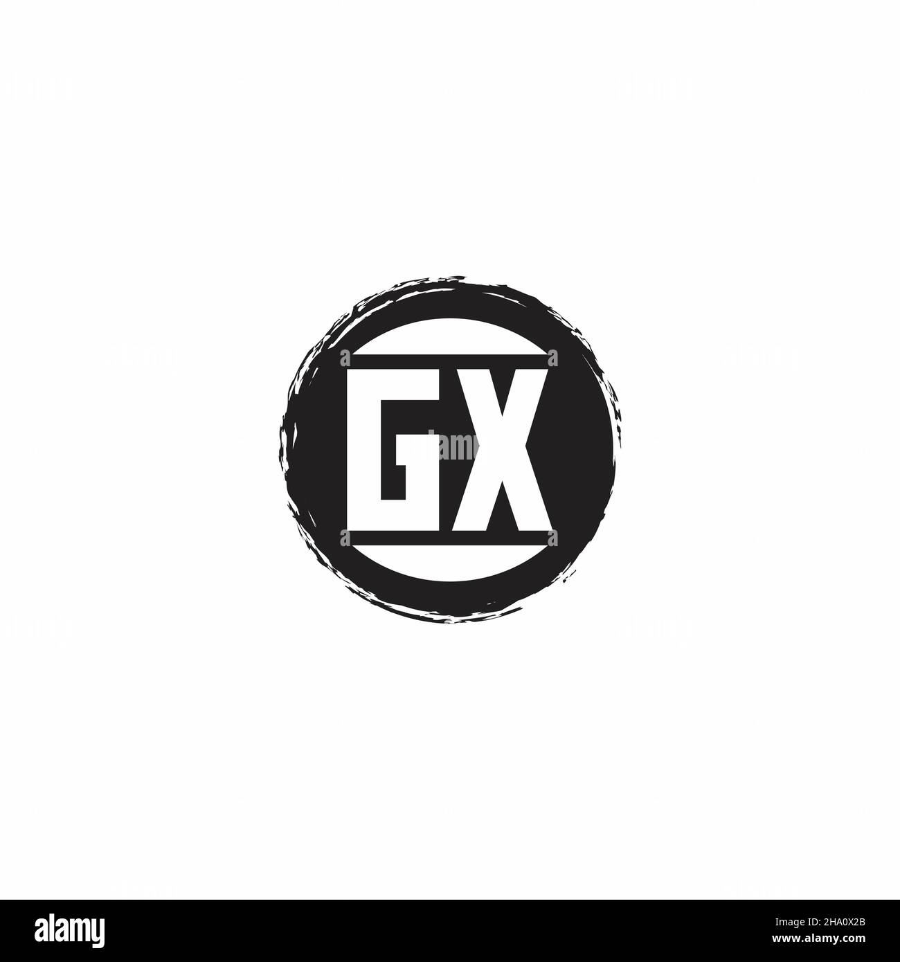 GX Logo Initial Letter Monogram with abstrac circle shape design ...