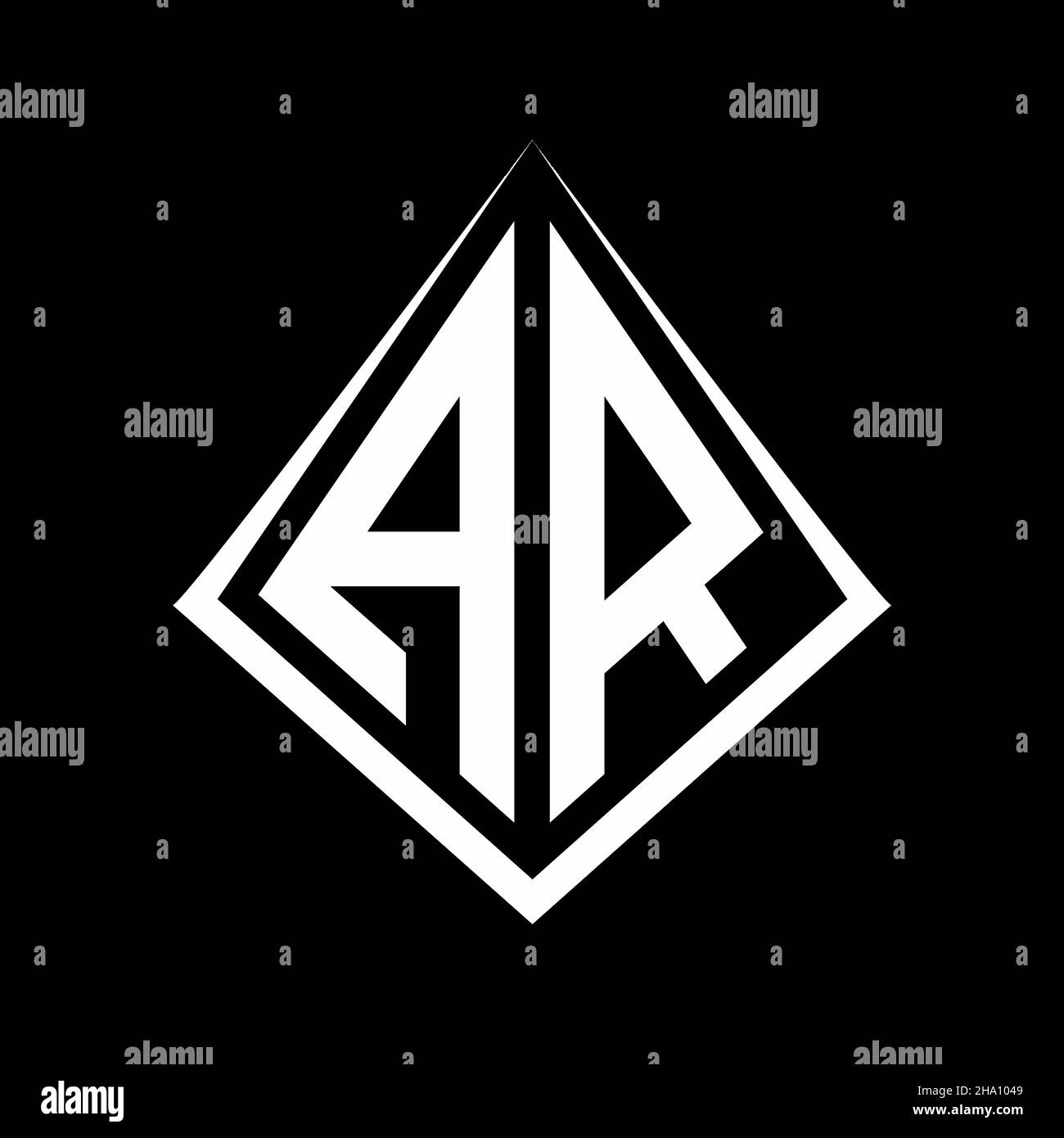 AR logo letters monogram with prisma shape design template vector icon modern Stock Vector