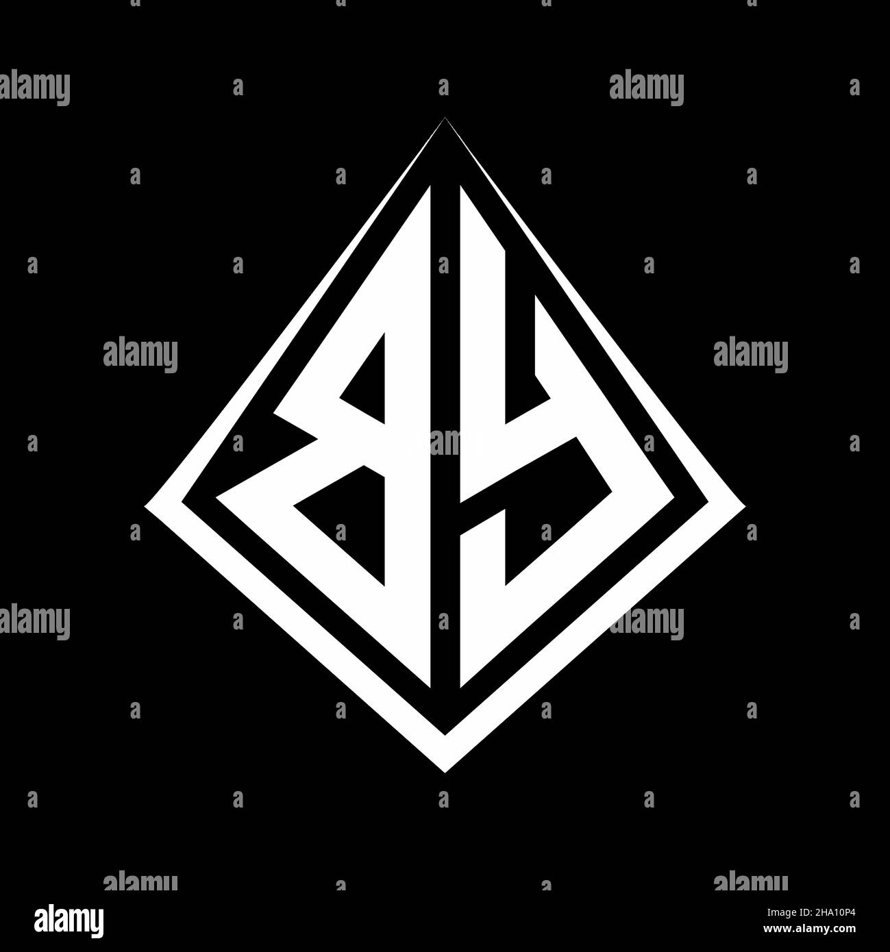 BY logo letters monogram with prisma shape design template vector icon modern Stock Vector