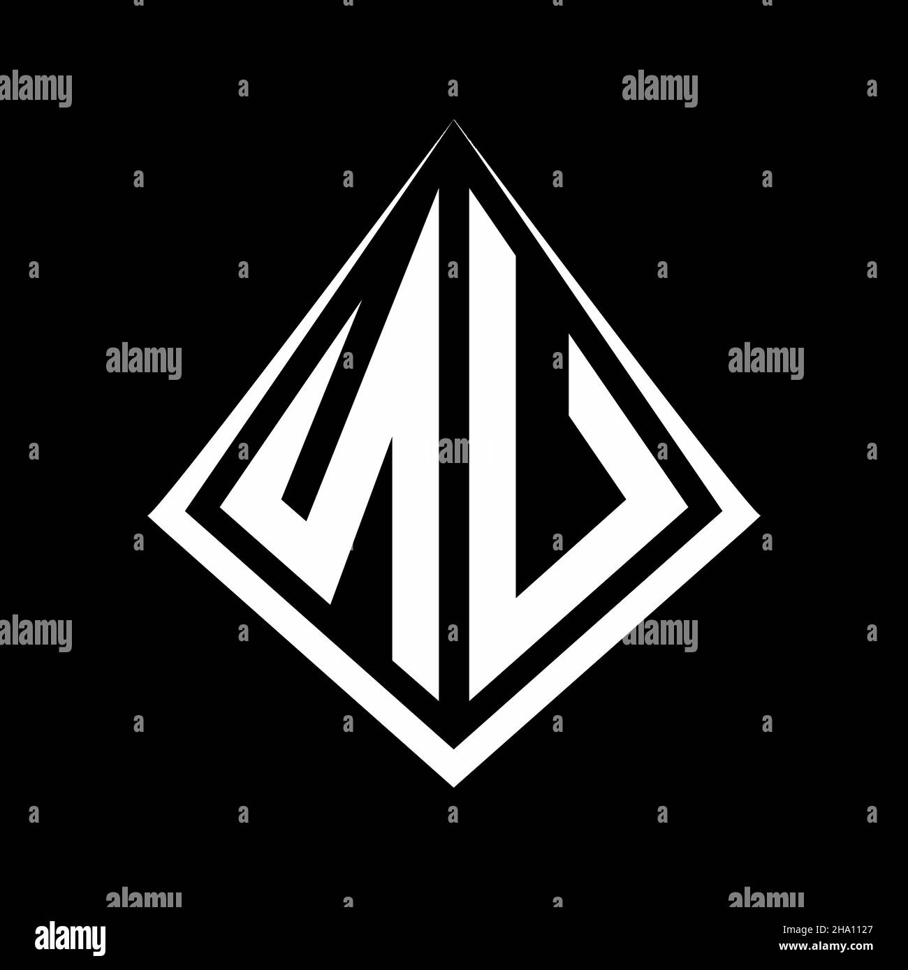 NU logo letters monogram with prisma shape design template vector icon ...