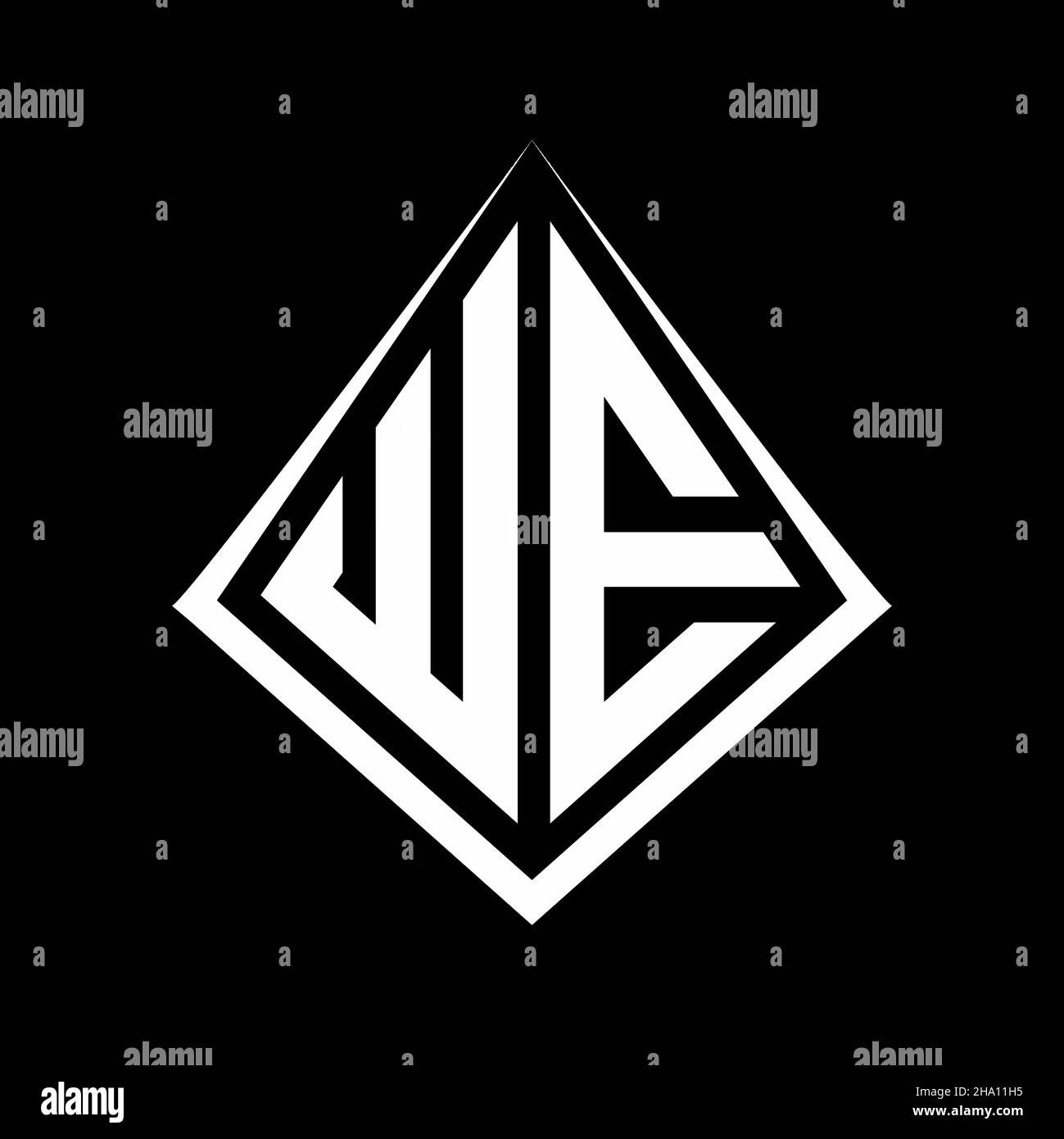 WE logo letters monogram with prisma shape design template vector icon modern Stock Vector