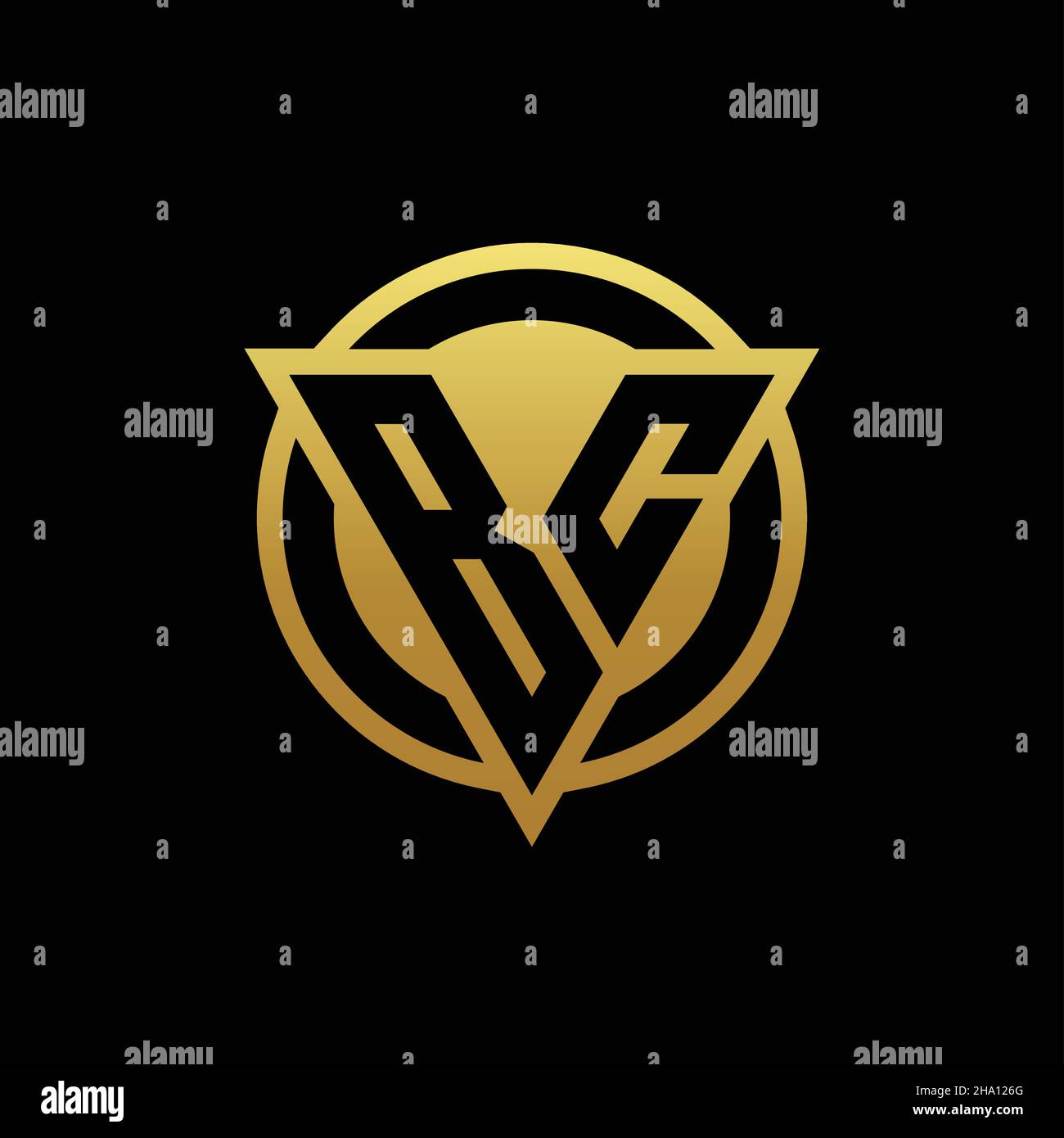 BC logo monogram with triangle shape and circle rounded style isolated ...