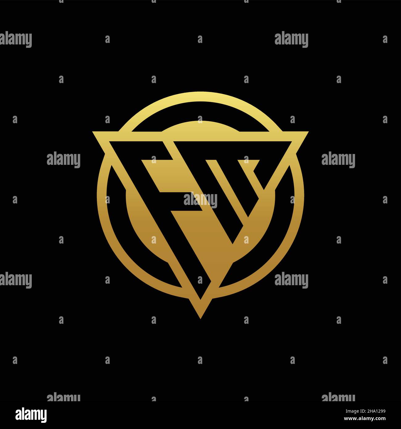 FM logo monogram with triangle shape and circle rounded style isolated ...
