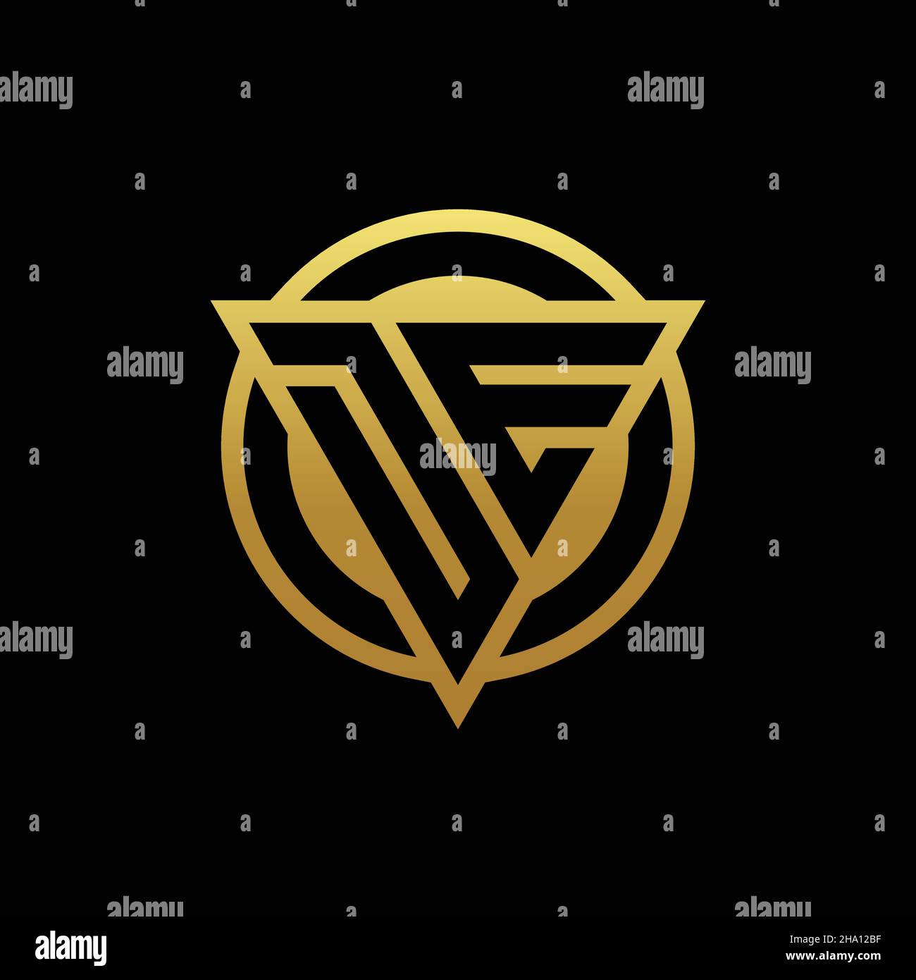 DE logo monogram with triangle shape and circle rounded style isolated ...