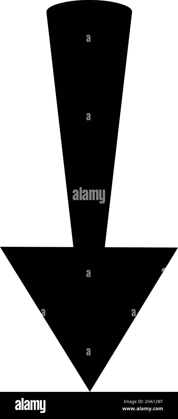 Vector illustration of a black arrow pointing down Stock Vector Image & Art Alamy