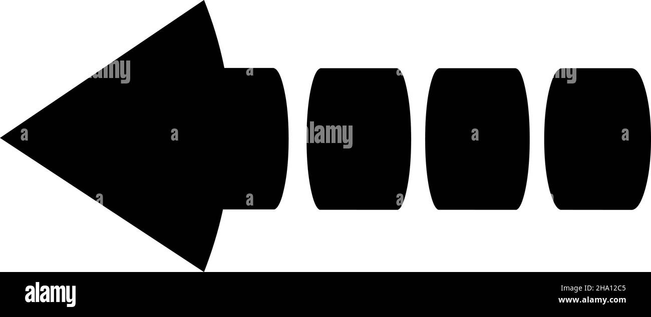 Vector illustration of an original black arrow indicating the left ...