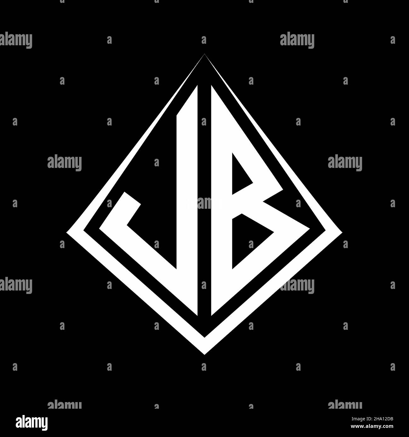 JB logo letters monogram with prisma shape design template vector icon