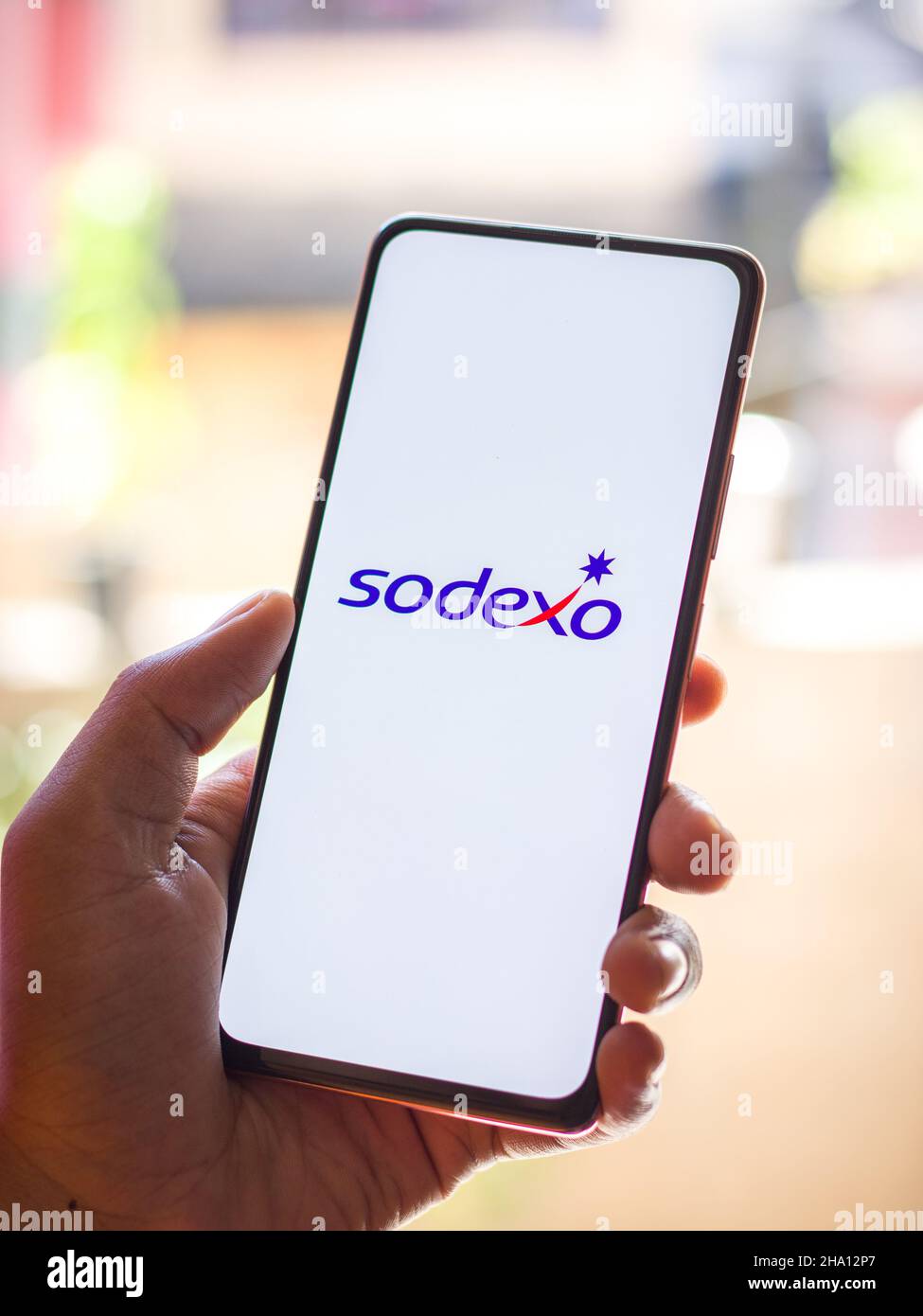 West Bangal, India December 05, 2021 Sodexo logo on phone screen