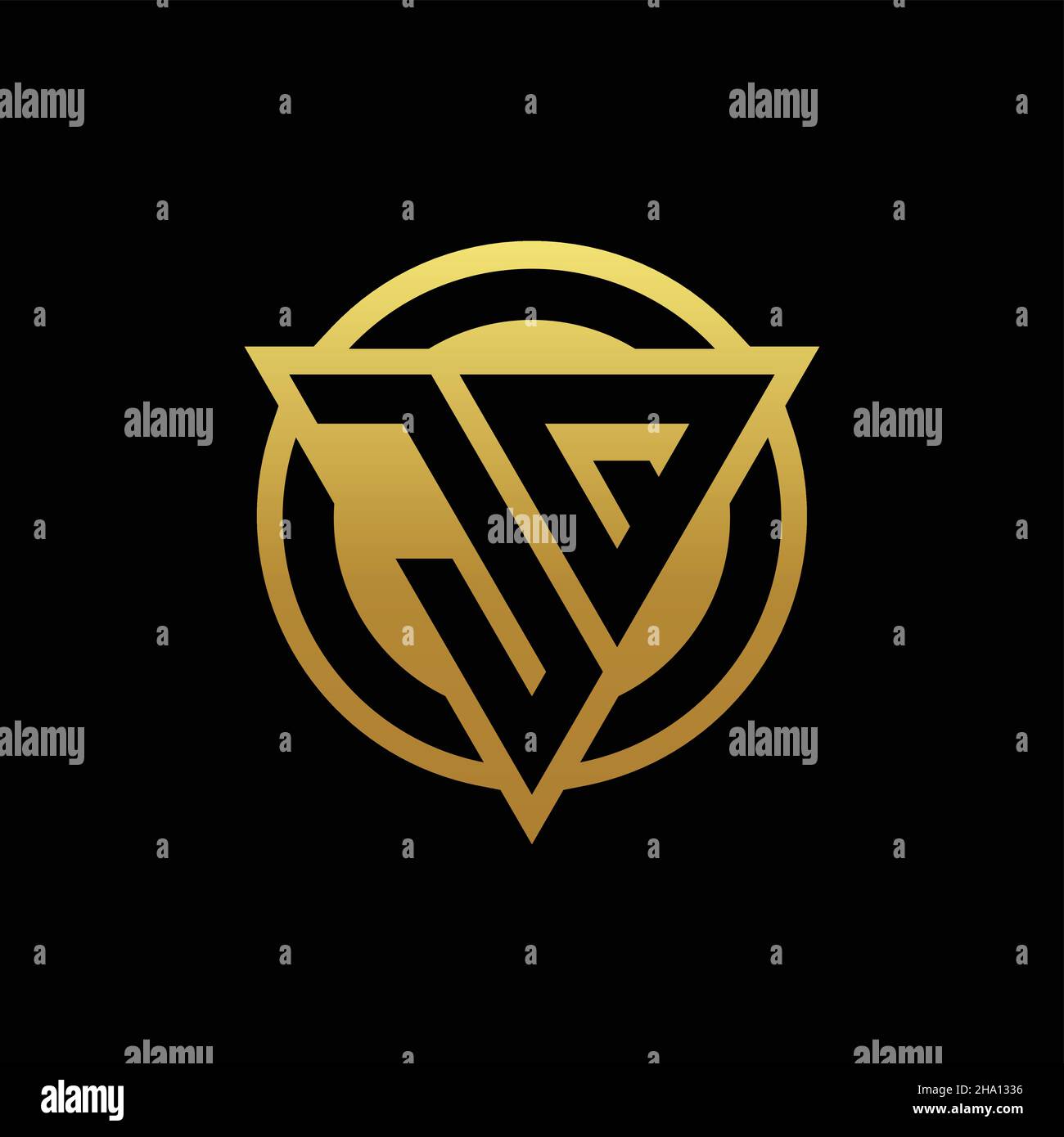 JQ logo monogram with triangle shape and circle rounded style isolated ...