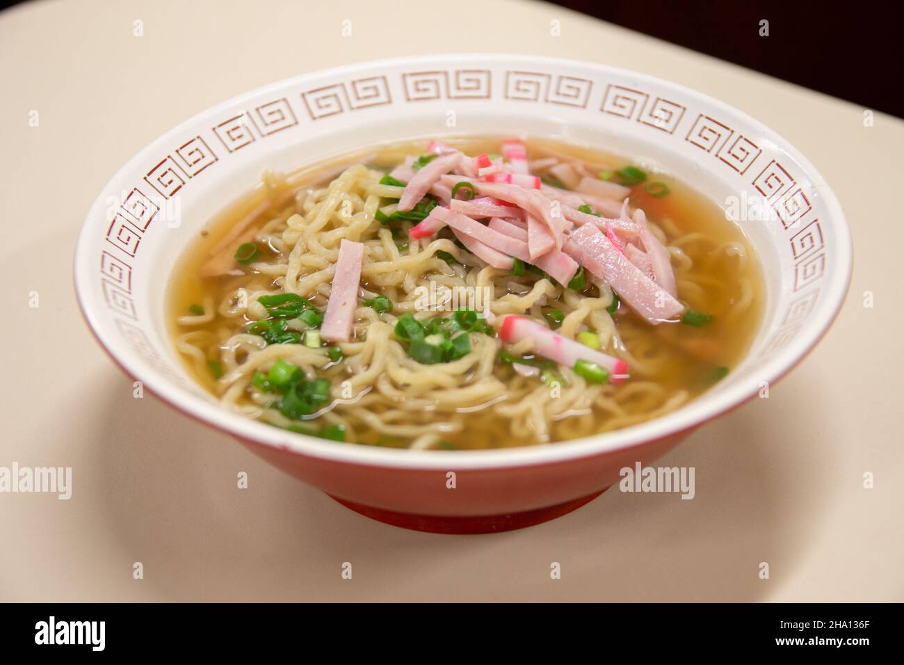 Saimin noodles, Hamura Saimin Restaurant, Lihue, Kauai, Hawai Stock