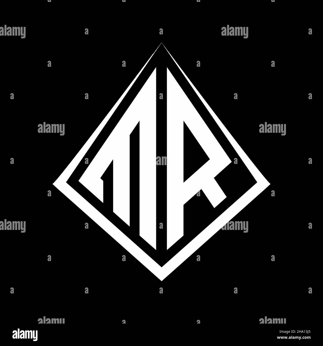 MR logo letters monogram with prisma shape design template vector icon modern Stock Vector