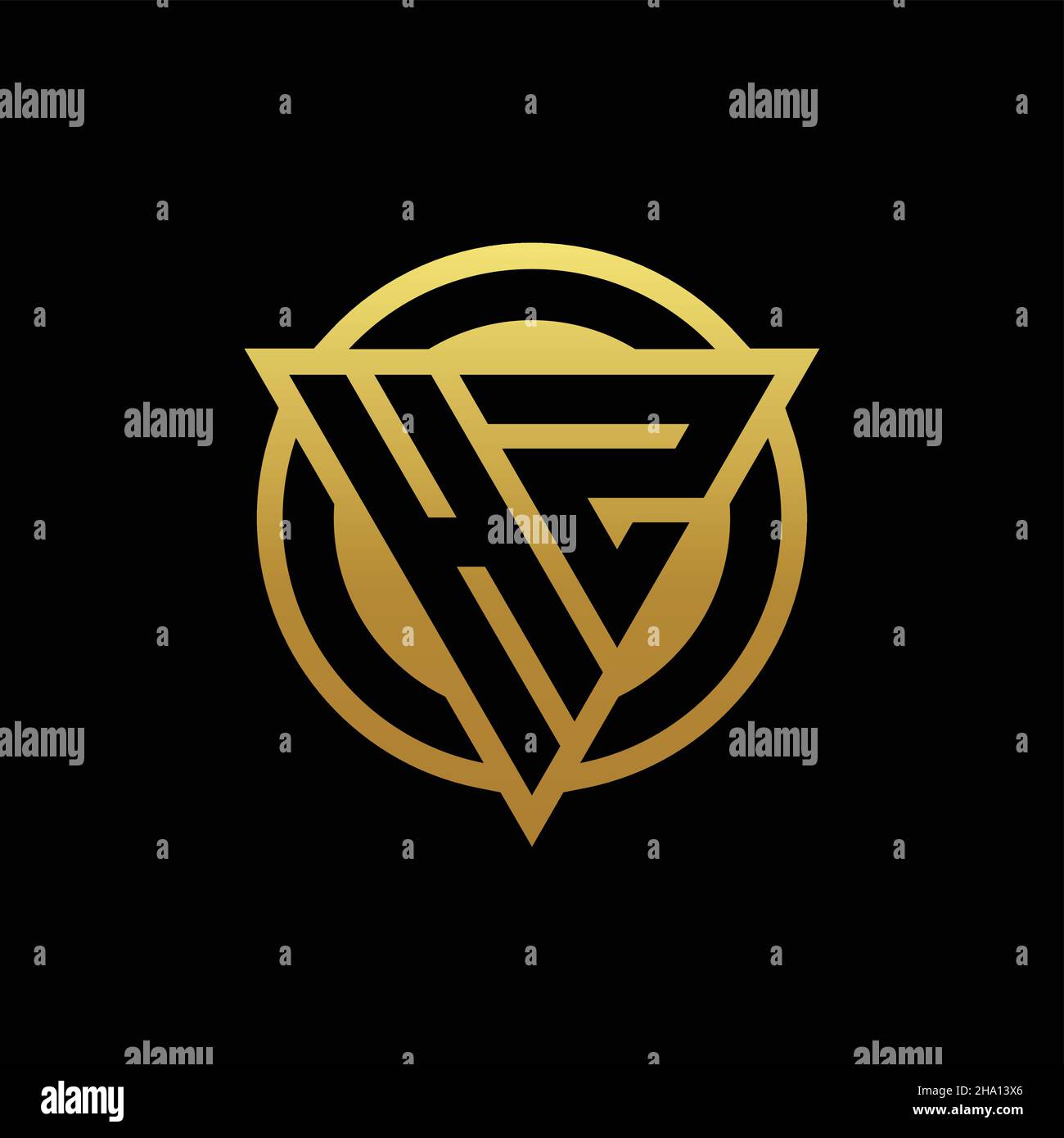 HZ logo monogram with triangle shape and circle rounded style isolated ...