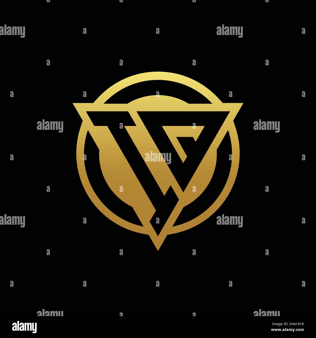 IQ logo monogram with triangle shape and circle rounded style isolated ...