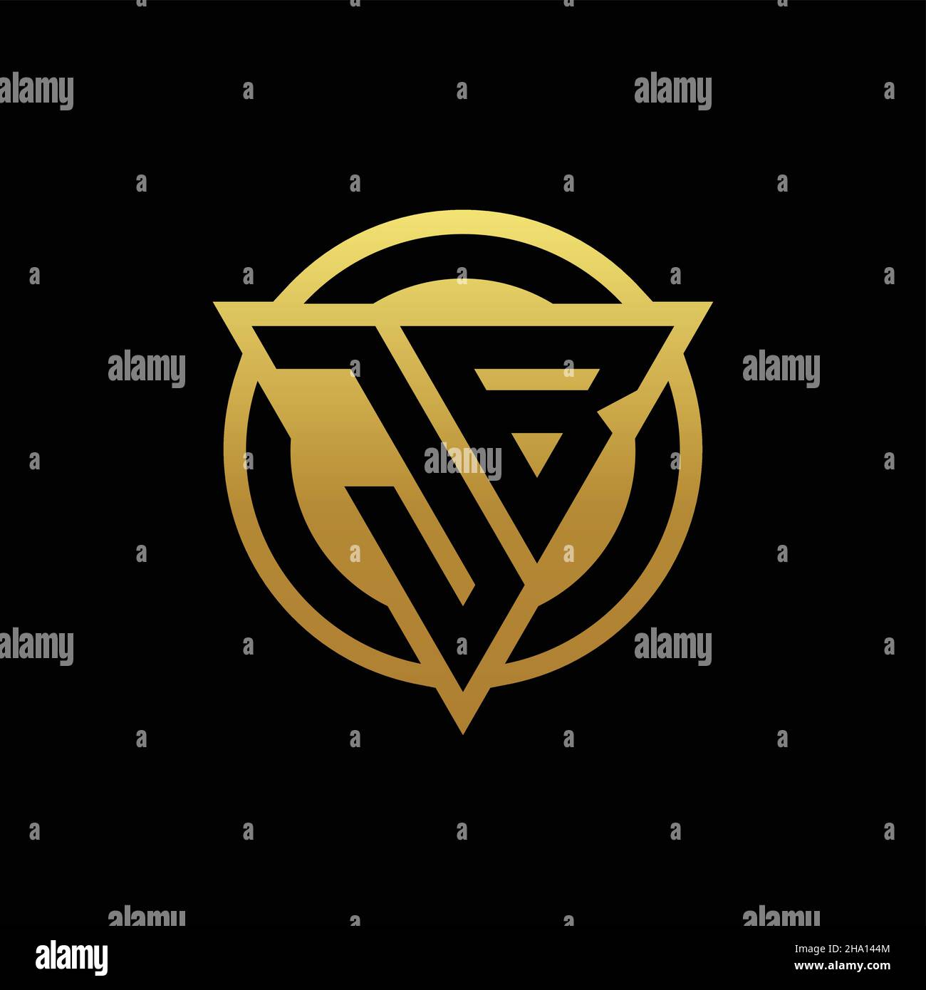 JB logo monogram with triangle shape and circle rounded style isolated ...