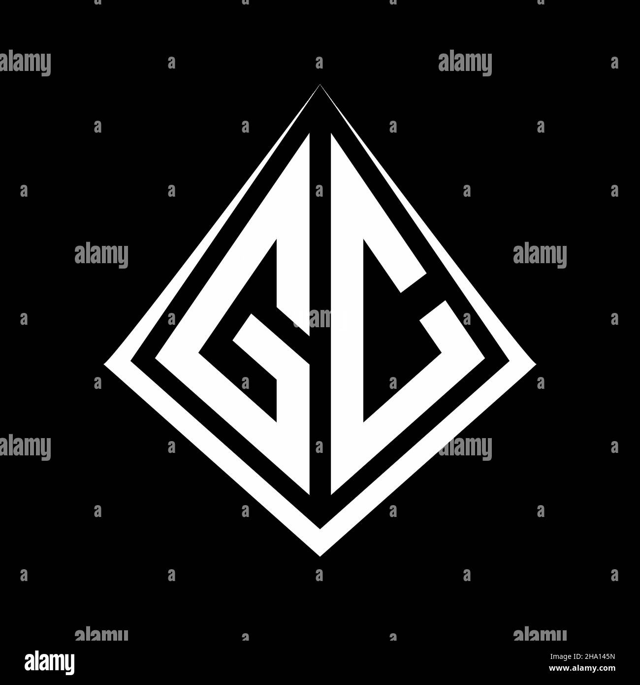 GC logo letters monogram with prisma shape design template vector icon