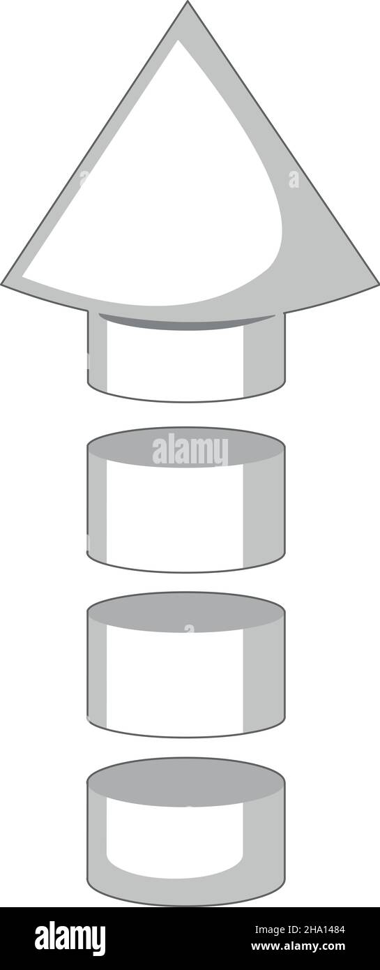 Vector illustration of a white and gray arrow pointing up Stock Vector ...